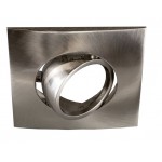 Foco basculante cuadrado empotrar 105mm, para Lámpara GU10/MR16, Níquel Mate, Cuero ó Titanio